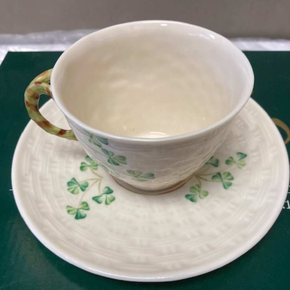 Belleek Tea 3.25" Cup & Saucer 6.25"